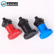 VEICHU pernos de índice de bloqueo y posicionamiento de acero inoxidable/carbono VCN216, perilla de plástico de tres colores M12/M16, émbolos de indexación