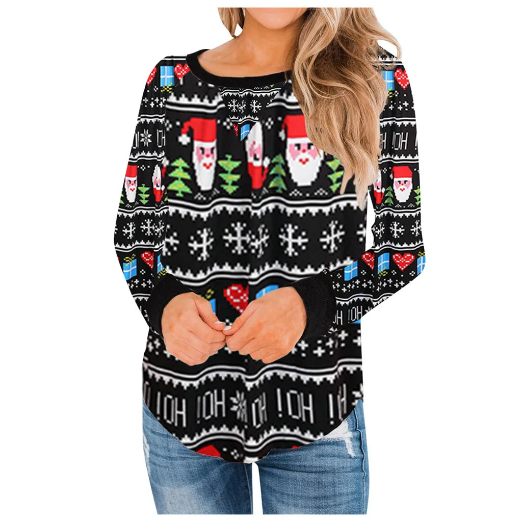Фото Рождественский свитер повседневные свободные женские свитера размера плюс