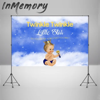 

Photography Backdrops Custom Twinkle Little Star them Background Photocall Prince Newborn Baby Shower Backdrop Banner