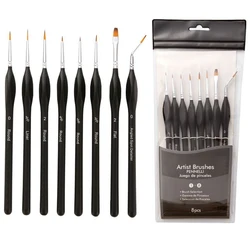 Kit de pinceaux de peinture professionnels avec poignée ergonomique, pour aquarelle acrylique Oi, 8 pièces 