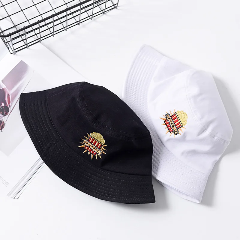 Попкорн вышивка Панама шляпа для мужчин женщин хип хоп Рыбацкая взрослых Боб