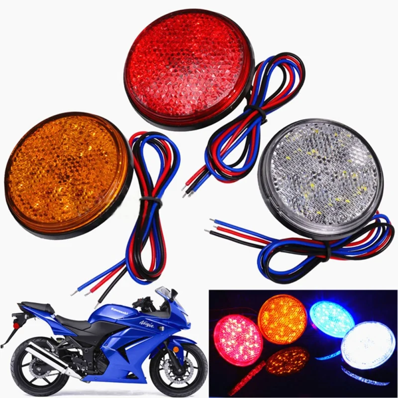 

1Pcs 24 LED Motorcycle Brake 3528SMD Car Round Tail Lights Turn Signal Light Lamp Reflectors Truck Side Warning Tailight Bulbs
