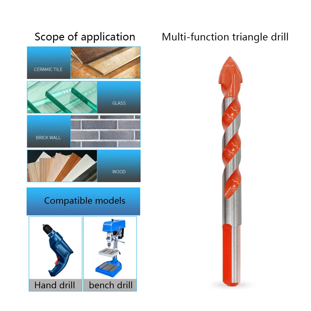 9Pcs/Set Multifunctional Tile Drill Bit Ceramic Glass Wall Drill Marble Hole Opener Alloy Drill Bit Electric Drill Punching Set