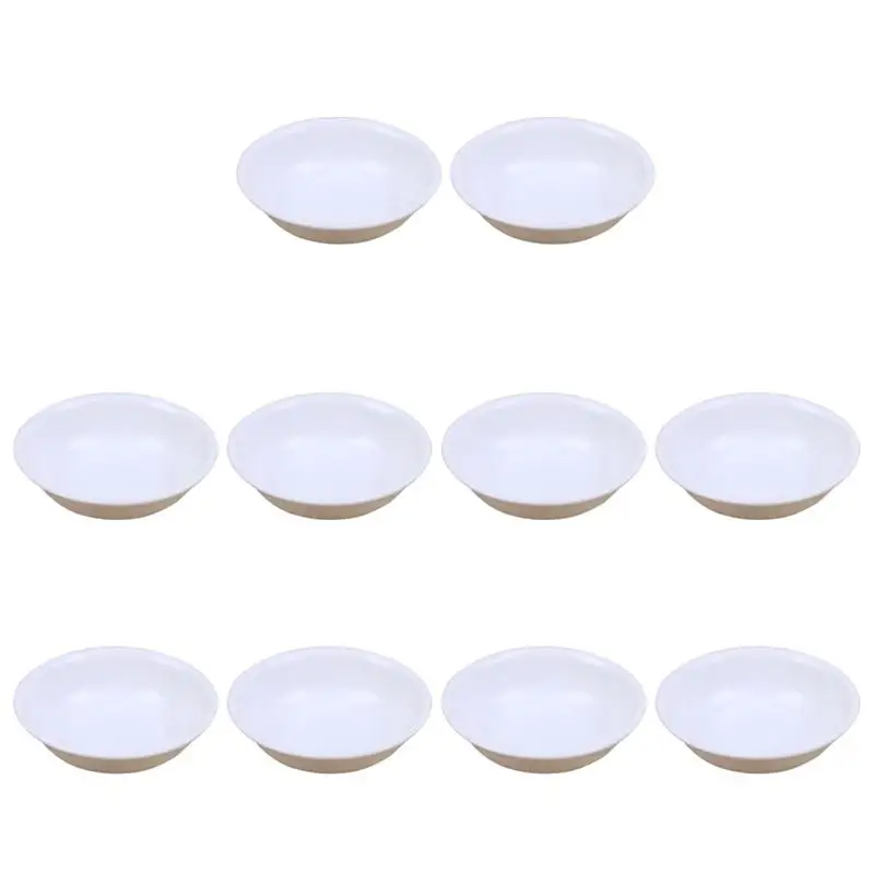 10pcs White Plastic Sauce Dishes Food Dipping Bowls Break-resistant Seasoning Dish Saucer Appetizer Plates | Дом и сад