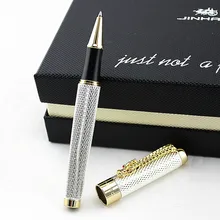 1 шт./лот JINHAO роликовая шариковая ручка 1200 Canetas Серебристые ручки Золотой зажим бизнес-руководство быстрое письмо ручка роскошная ручка 14*1,4 см