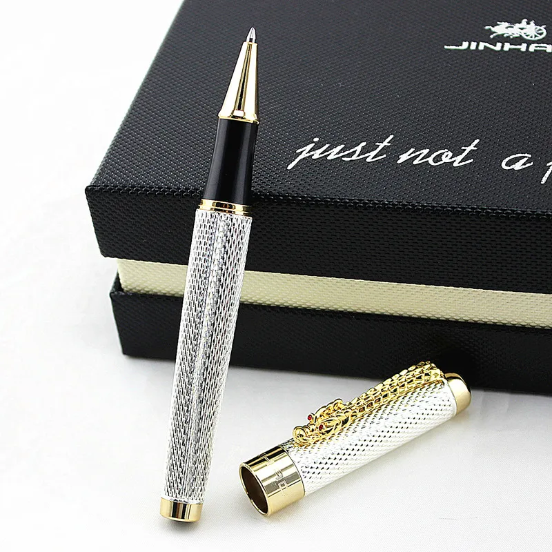Ручка шариковая JINHAO 1 шт./лот 1200 ручки серебряные с золотым зажимом деловая