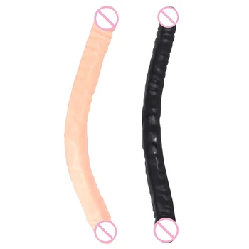 47*4cm Overlength Double Dildos Soft Double Headed Penis Realistic Phallus Stimulation of Vagina and Anus Sex Toys for Women 6