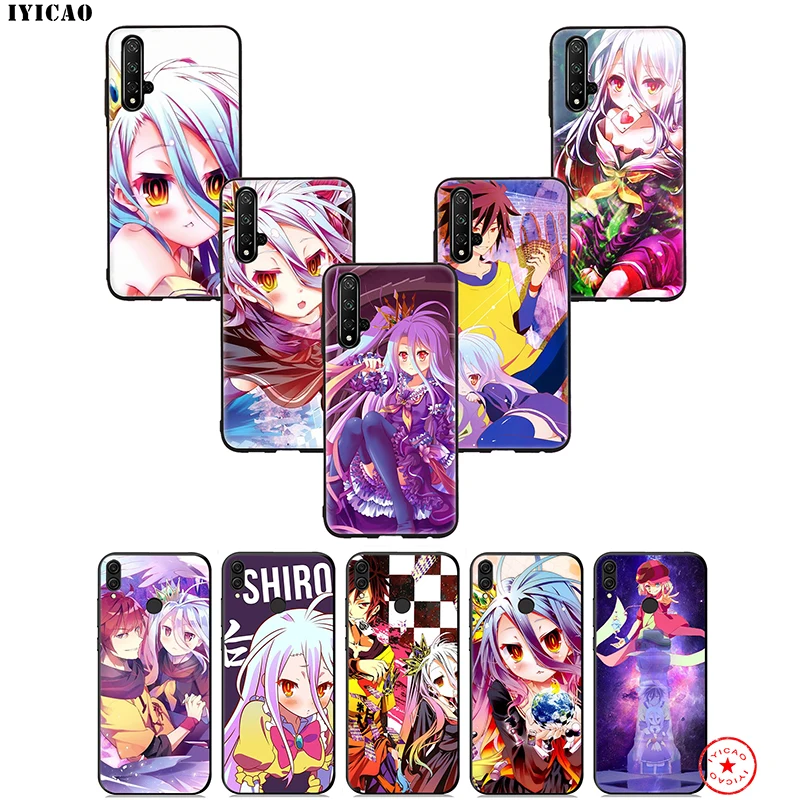 Нет игры нет жизни аниме мягкий чехол для huawei Honor 20 10 9X9 8C 8X8 7X 7C 7A 6A Nova 5i 4 3i 2 2i Lite рro