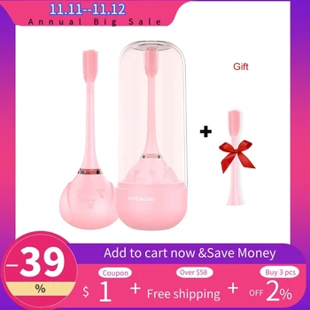 

Child 3 sided automatic electric toothbrush 4 colors wireless charging kids 1 pcs cartoon cute animal 360° toothbrush