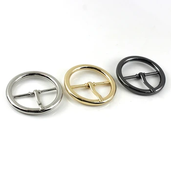 

1pcs Metal Round Belt Buckle Center Bar Single Pin Buckle Canvas Belt Leather Craft Accessory
