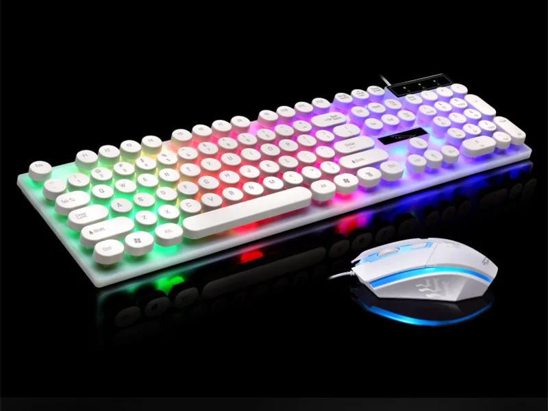 G21 Keyboard Set Игровая клавиатура и мышь комбо, проводная клавиатура с красочными огнями и мышь с 4 регулируемыми dpi для игр для ПК/ноутбука/MAC - Цвет: G21 Keyboard Set