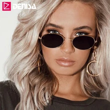 Бренд DENISA, винтажные маленькие овальные солнцезащитные очки для женщин и мужчин, черные очки, Ретро стиль, для вождения, солнцезащитные очки для мужчин, UV400 zonnebril dames G783