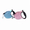 Automatic Retractable Leash for Pet, Blue and Pink Rhinestone, Bling Crystal Dog Leashes for Cat, Flat Line, 3M 3