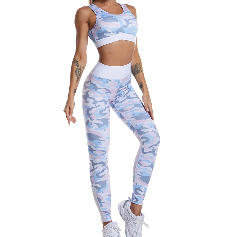 Women's Yoga Pants Pale Pink Printed 