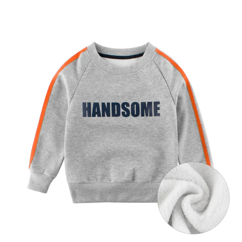 

CYSINCOS Children's Cloths Autumn Baby Boys Sweatshirt Plus Velvet Thickening Warm Letter Printing Tops Boys Cloths