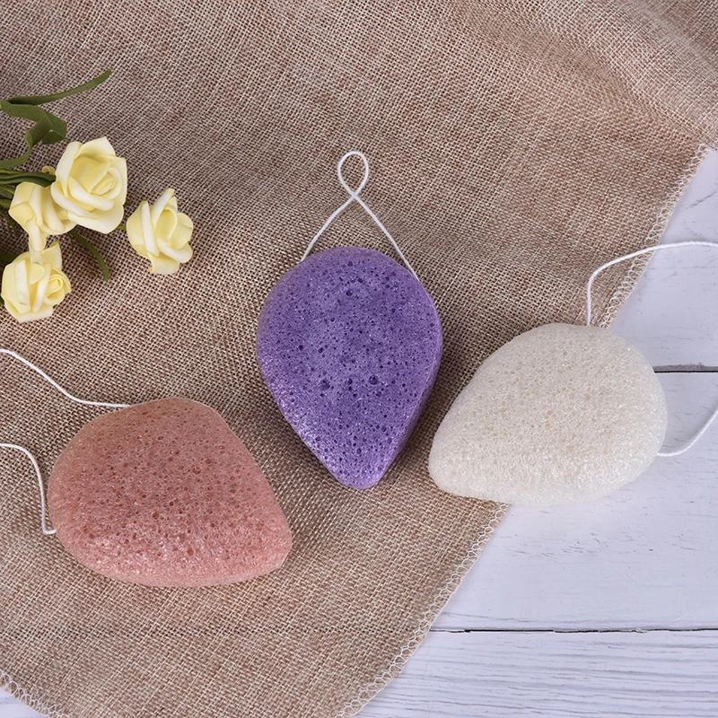 Натуральный Konjac спонж для лица очищающая моющая губка для отшелушивания очищающий спонж средство для очищения лица 4 цвета