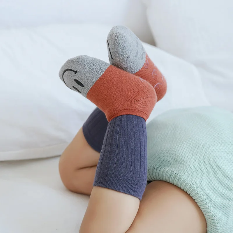 

Infant Baby Socks Winter Warm Thick Toddler Socks For Girls Boys Cotton Non-slip Floor Socks Inside And Outside 2 Pairs 0-3 Year