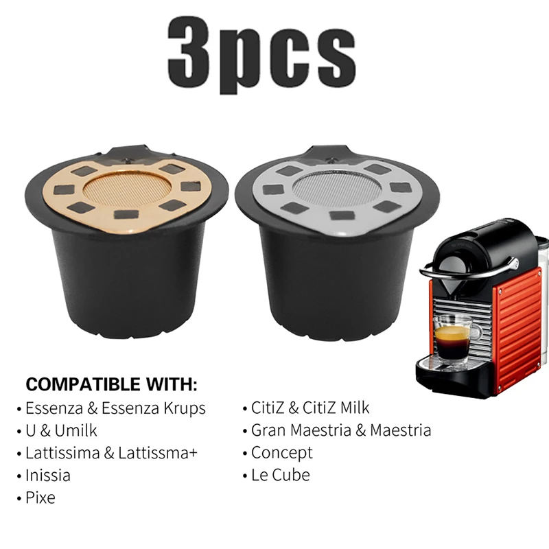 3X многоразового кофе капсулы Pod фильтр чашка для Nespresso Maestria, Pixe молоко