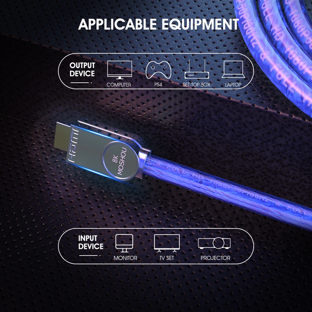 HDMI-compatible Cables 2.1 amplifier 8K 60Hz 4K 120Hz HDR 4:4:4 UHD 48Gbps HIFI ARC 12 Bit 7680*4320 with Audio Video for hdmi cable