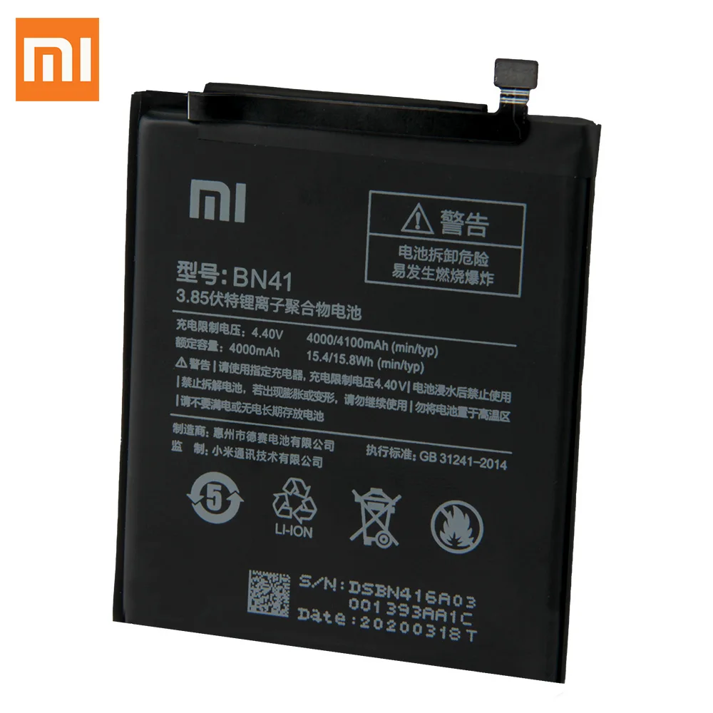 Оригинальный аккумулятор BN41 BN43 BM47 для Xiaomi Redmi Note 4 Hongmi Note4 Pro Note4X MTK Helio X20 3 3S Mi5X Mi note2