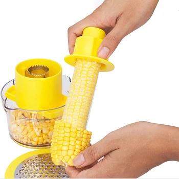 

Cob Corn Stripper Kitchen Tools With Built-In Measuring Cup And Grater Household corn kernels peeler peeler artifact kitchen
