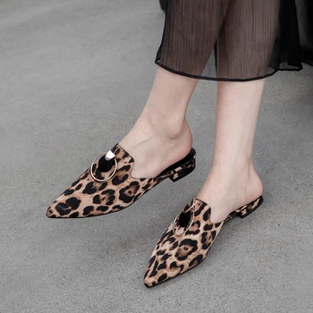 

Suede Leather Low-heeled Women Shoes High Quality Office Ladies Shoes Summer Women Slippers Women Heels