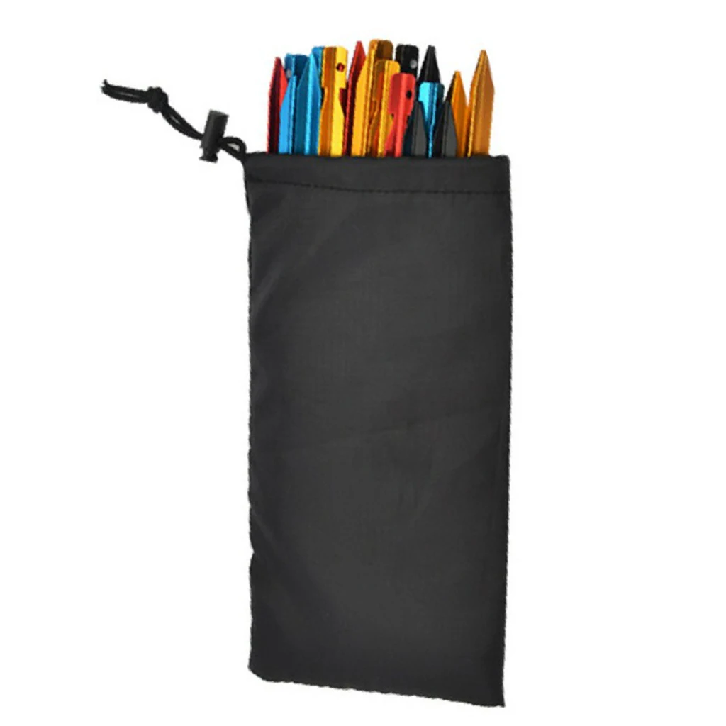 Drawstring Cord Storage Bag for Outdoor Camping Tent Stakes Awning Pegs Camping Accessories 22.5cm/ 27cm