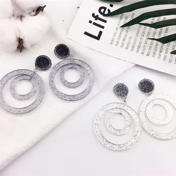 

2020 Pendientes Oorbellen Popularity Exaggerated The New Jewelry Personality Circle Atmospheric Long Acrylic Big Earrings Stud