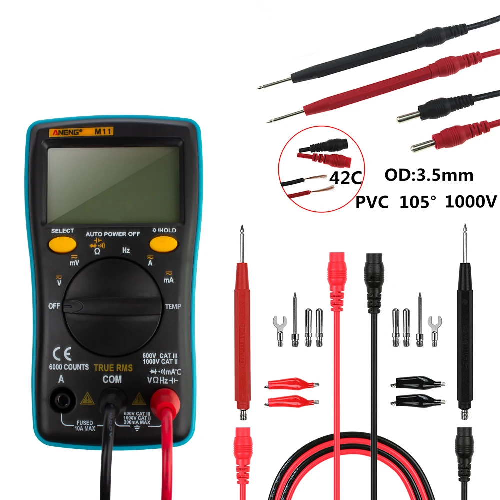 ANENG font b Digital b font font b Multimeter b font AC DC Voltage Ohm Current
