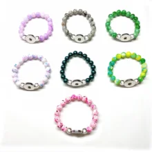 10 шт Разноцветные ювелирные изделия 18 мм браслет с защелкой 10 мм имитация жемчуга бусины браслет для женщин подарок