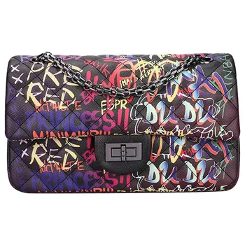 

2020 Trend Graffiti Letters Rhombic Chain Bag Small Fragrance Print