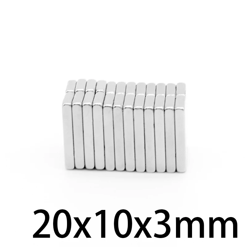 5/10pcs 20x10x3mm Countersunk Magnets Block Neodymium N50 Rare Earth 4mm Hole 
