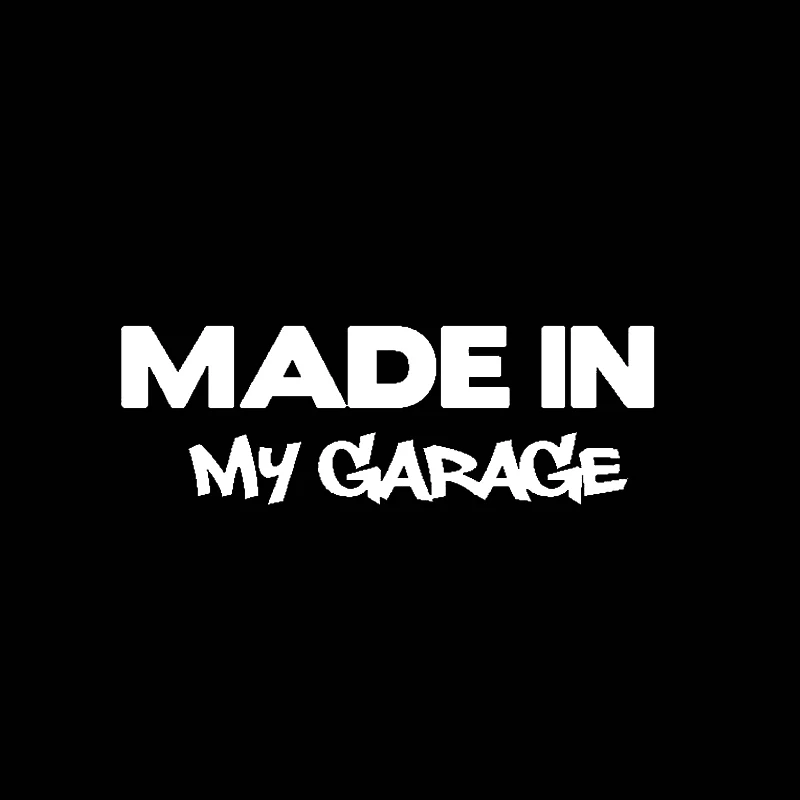 17.85.9CM MADE IN MY GARAGE Funny Car Styling Car Stickers Decal Car Styling Motorcycle Body Cool Covers BlackSilver  (2)