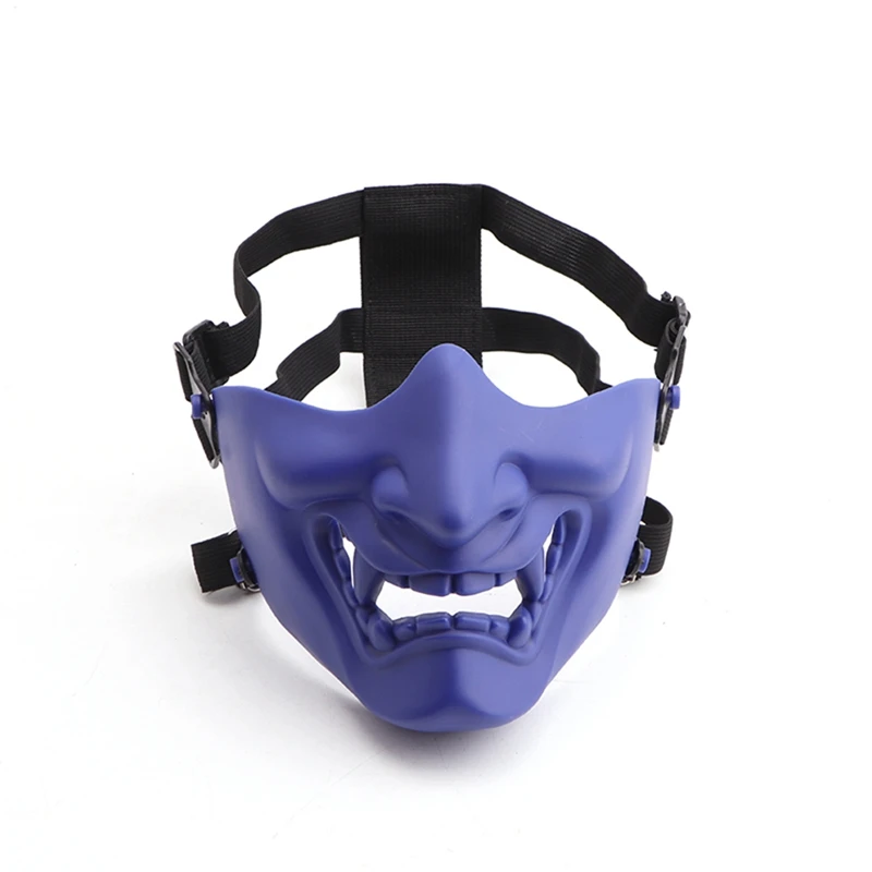 Полулицевая маска для страйкбола костюм Хэллоуин косплей BB злой Монстр демон Кабуки самурайская полумаска для лица - Цвет: L