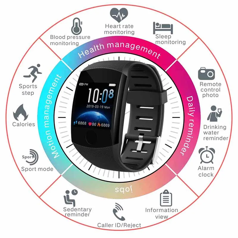 

LIGE 2019 New Men Smart watch Blood pressure heart rate monitor Fitness Tracker Sports Smart Watch Smart Band For Android IOS