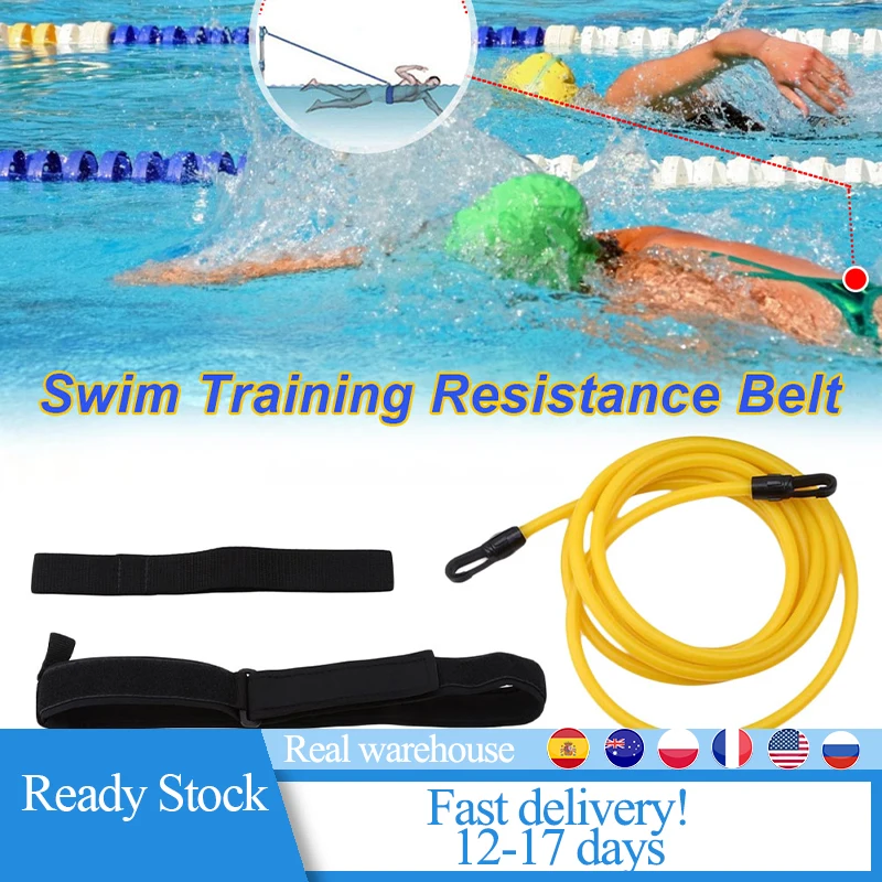 4M Adjustable Swimming Resistance Belt Set Swim Training Band Swim