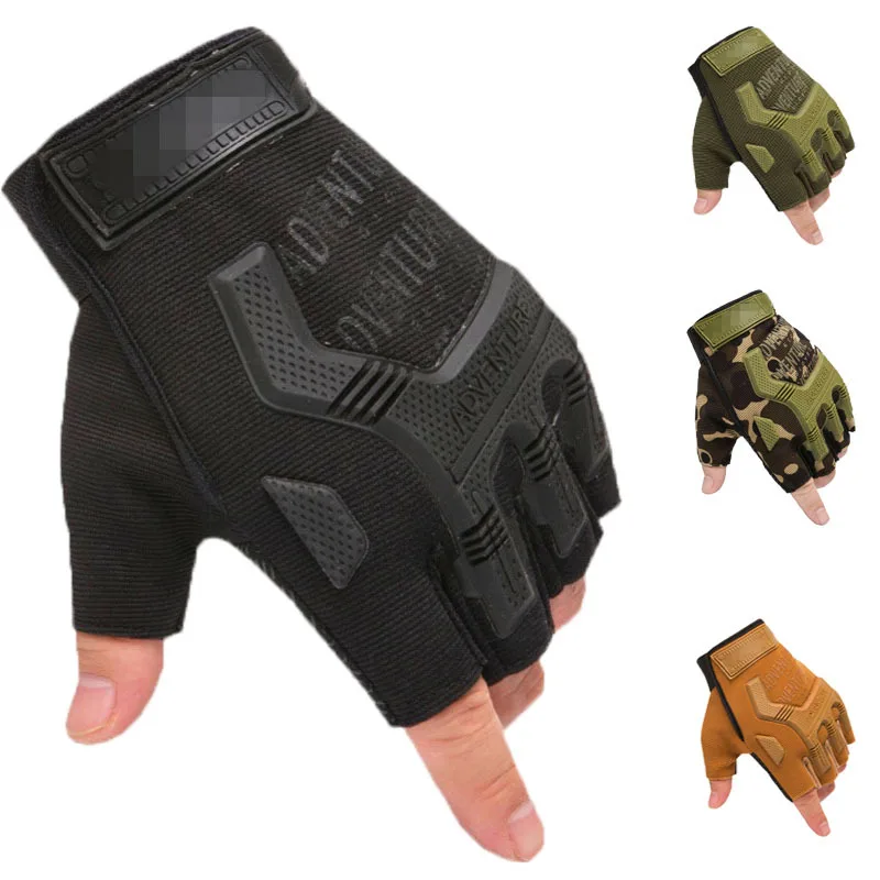 

One Pair Half Finger Sport Wear-resistant Glove Seal Series Camping Military Tactical Adult Outdoor Motorcycle Shockproof Gloves