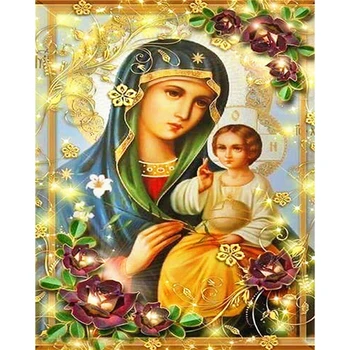 

Religion Diamond Painting Icon Rhinestones Pictures Full Square Home Decor Diamond Embroidery Mosaic Display Cross Stitch Kits