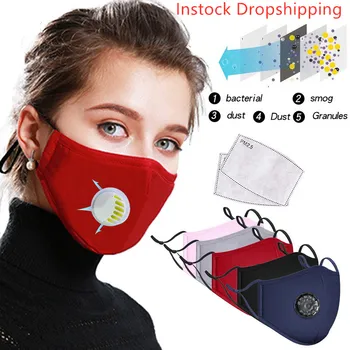 

PM 2.5 anti-fog mask anti-dust washable anti-haze mask activated carbon filter respiratory protection mouth muffle for travel