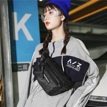 

Canvas Waist bag Summer Fluorescent color women Chest Bag Street phone Fanny Pack Hip hop Travel Shoulder Bag C18 Unisex