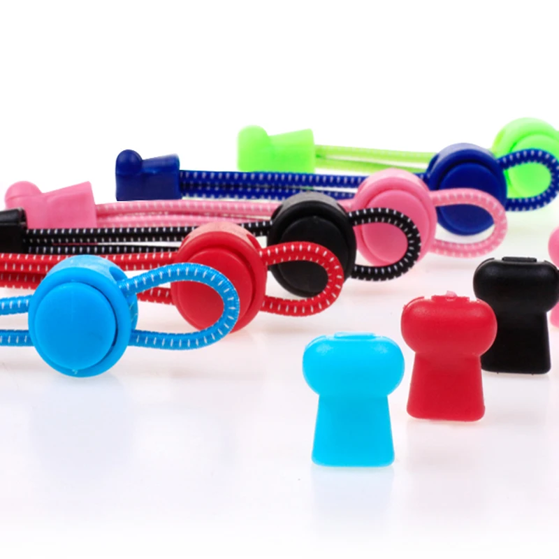 1pair Locking Shoe Laces Shoestrings Running Triathlon No tie Shoelace Sports Laces Hiking Shoelaces Children Elastic Shoelace