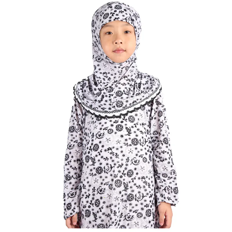 Детское мусульманское платье Abaya для детей Дубай девочек мусульманская одежда