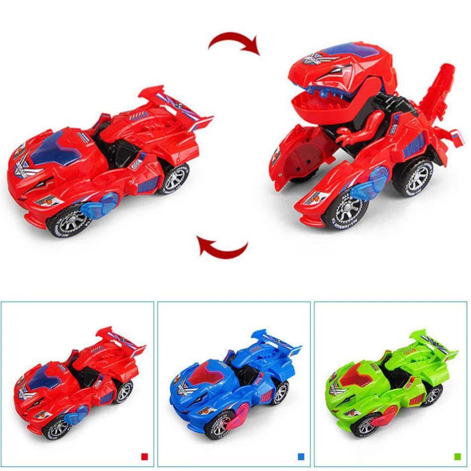 

Transformation Robot Car Deformation Electric Dinosour Car Toy Universal Wheel Transformation Robot Vehicle LEDLight To Kid Gift