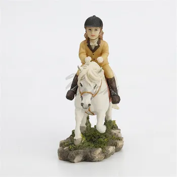 

Nordic Riding Girl Statue Abstract Cute Girl Horse Art Sculpture Resin Craft Home Decoration Accessories Wedding Gift R5451