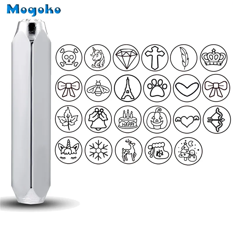 

Mogoko 6mm Metal Stamp Punching Tool Aluminium Leather Unique Marking Symbol Punching Stamps Tools Craft for Punches Stamping