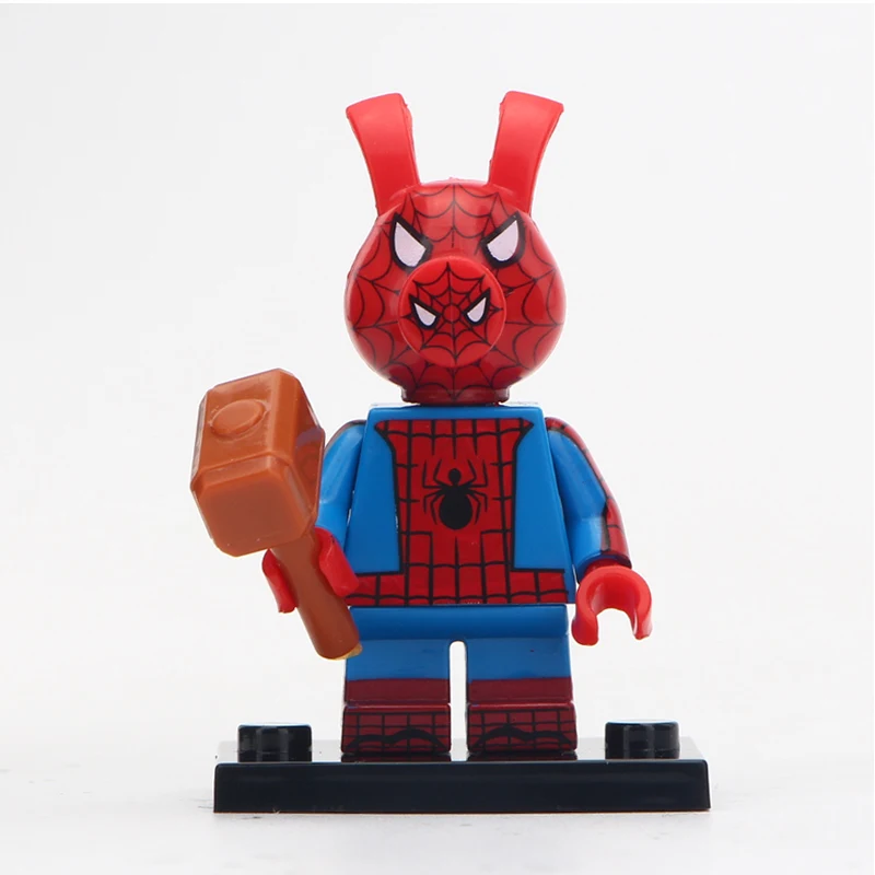 50 шт./лот, строительные блоки, Marvel, Мстители, Человек-паук, экшн, конечный Человек-паук, нуар, гвеном, игрушки для детей - Цвет: Зеленый
