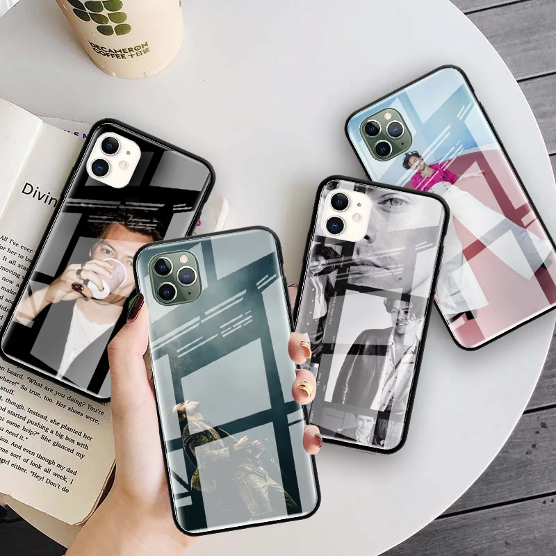 Glass Case For Apple iPhone 12 11 Pro Max 8 7 XS XR X 6 6S Plus SE 2020 Mobile Phone Coque Fundas Fine Line Harry Styles 1D