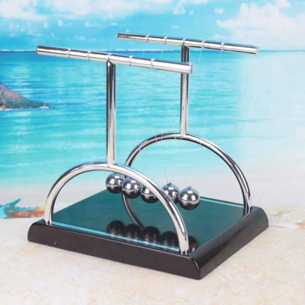 

T Shaped Newton Cradle Balance Ball Science Puzzle Fun Desktop Decor Kids Toy
