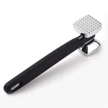 

Meat Tenderizer, Heavy Duty Hammer Mallet Tool & Chicken Pounder,Silver + black