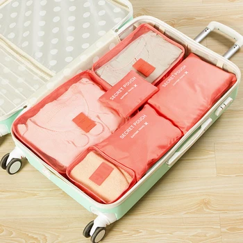 

6 PCS Travel Storage Bag Set For Clothes Tidy Organizer Wardrobe Suitcase Pouch Travel Organizer Bag Case Shoes Packing Cube Bag